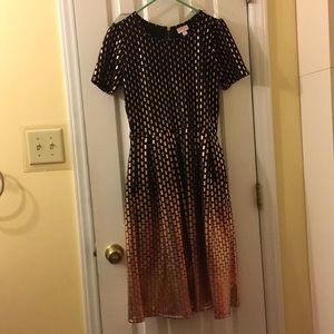 Elegant black and copper Lularoe Amelia